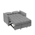 Grey Velvet Loveseat Sofa Bed 7Cm Legs Grey Wood Tufted Back Square Arms Foam Velvet 2 Seat