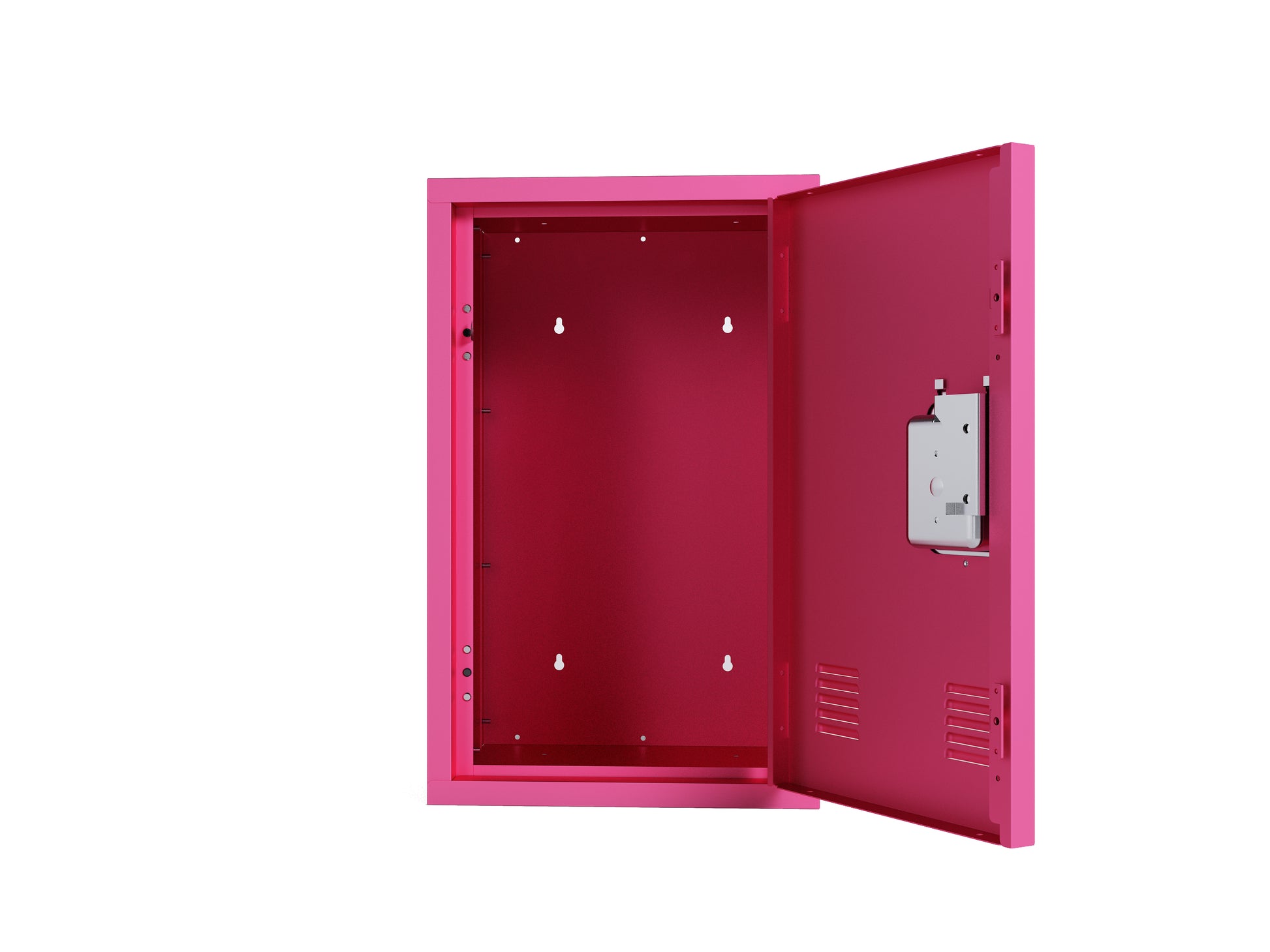 24" H Locker Storage Cabinet, Metal Locker Storage Cabinet With 1 Doors, Small Metal Locker,Lockable Storage Cabinet,For Employees,Office,Kids Locker Assembly Required Rose Red ,Easy Assembly Pink