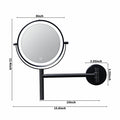 8 Inch 3 Colors LED Lighted, Wall Mounted Makeup black-metal