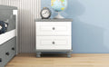 Wooden Nightstand With Two Drawers For Kids,End Table For Bedroom,White Gray Gray Solid Wood