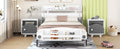 Twin Size Car Shaped Platform Bed,Twin Bed With Storage Shelf For Bedroom,White White Wood