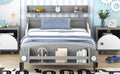 Twin Size Car Shaped Platform Bed,Twin Bed With Storage Shelf For Bedroom,Gray Gray Wood