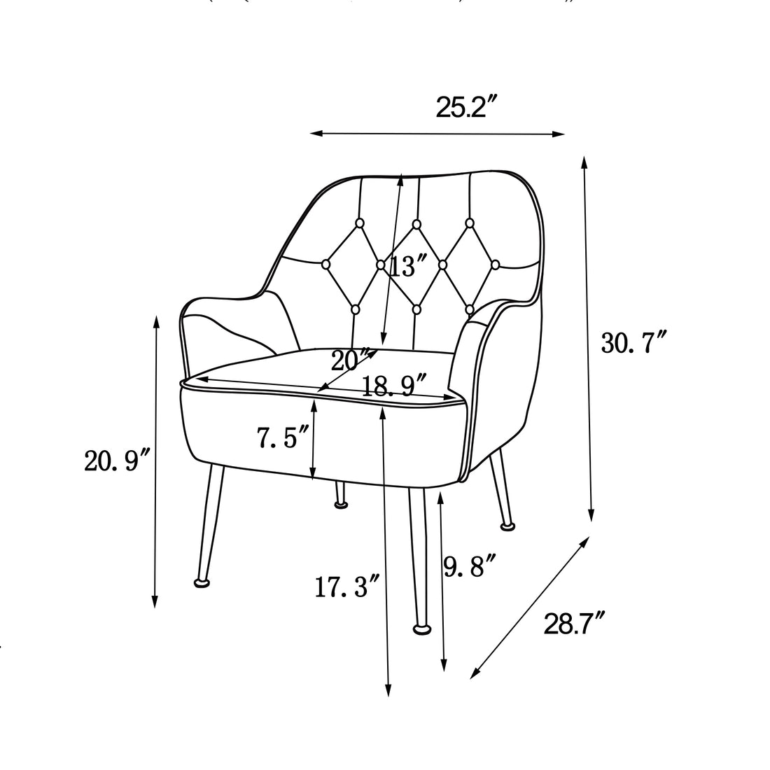 Modern Mid Century Chair Linen Sherpa Armchair For Living Room Bedroom Office Easy Assemble Orange Orange Primary Living Space Foam Linen