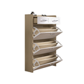 1250 White Oak Color Shoe Cabinet With 3 Doors 2