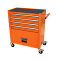 4 Drawers Multifunctional Tool Cart With Wheels Orange Orange Steel