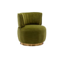 Coolmore 360 Degree Swivel Cuddle Barrel Accent Sofa Chairs, Round Armchairs With Wide Upholstered, Fluffy Velvet Fabric Chair For Living Room, Bedroom, Office, Waiting Rooms Olive Foam Velvet