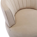 Coolmore 360 Degree Swivel Cuddle Barrel Accent Sofa Chairs, Round Armchairs With Wide Upholstered, Fluffy Velvet Fabric Chair For Living Room, Bedroom, Office, Waiting Rooms Beige Foam Velvet