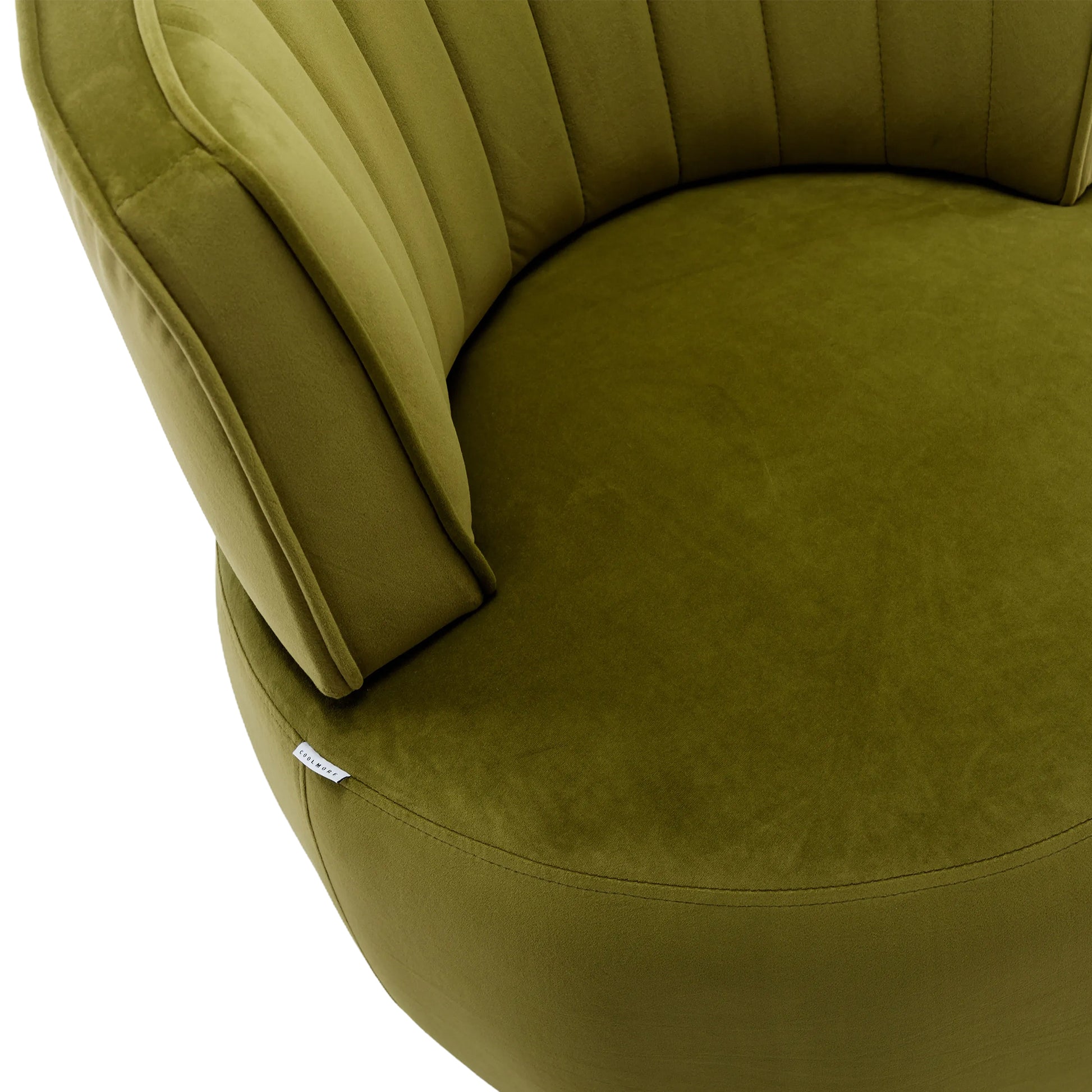 Coolmore 360 Degree Swivel Cuddle Barrel Accent Sofa Chairs, Round Armchairs With Wide Upholstered, Fluffy Velvet Fabric Chair For Living Room, Bedroom, Office, Waiting Rooms Olive Foam Velvet