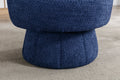 360 Degree Swivel Cuddle Barrel Accent Chairs, Round Armchairs With Wide Upholstered, Fluffy Fabric Chair For Living Room, Bedroom, Office, Waiting Rooms Navy Foam Boucle