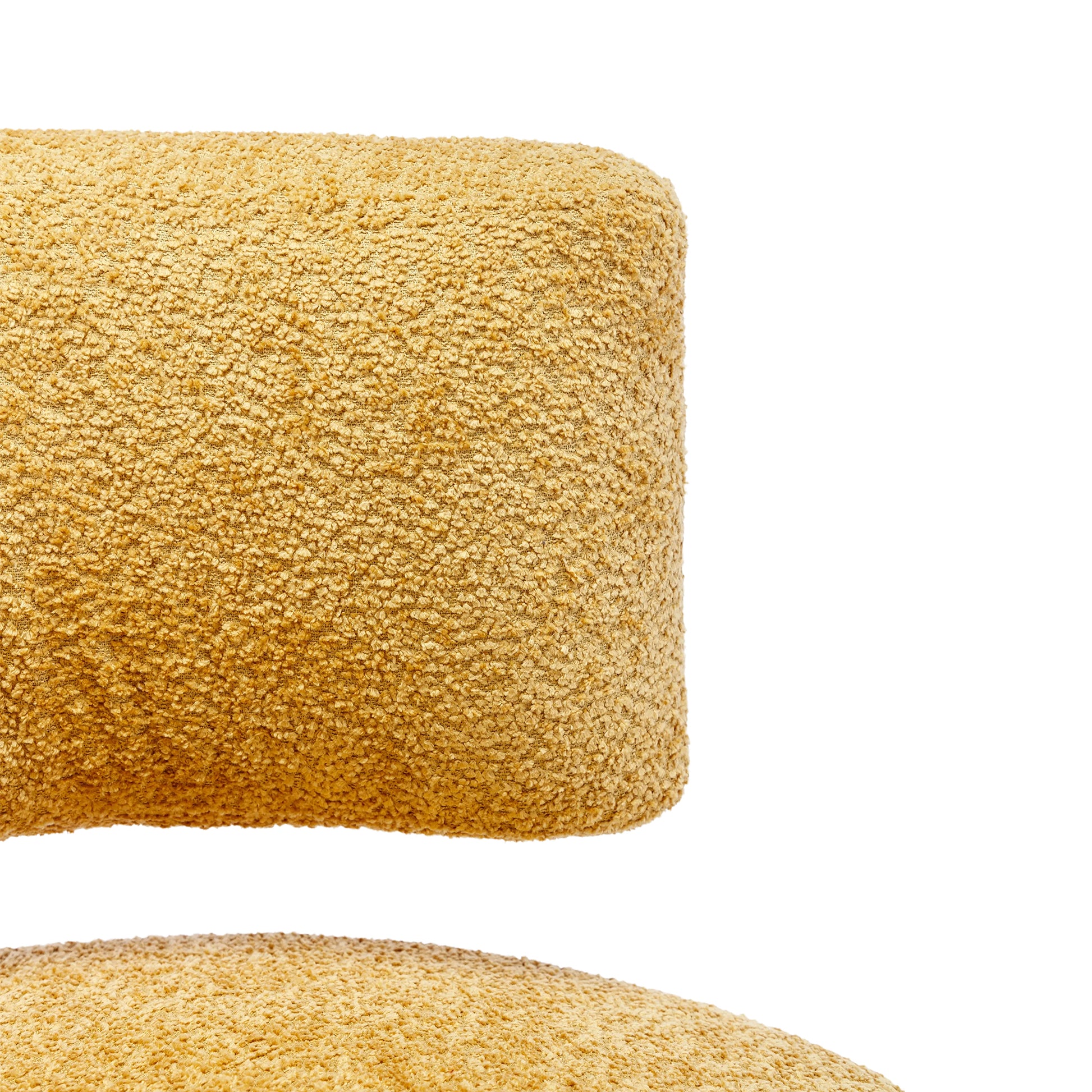 360 Degree Swivel Cuddle Barrel Accent Chairs, Round Armchairs With Wide Upholstered, Fluffy Fabric Chair For Living Room, Bedroom, Office, Waiting Rooms Yellow Foam Boucle