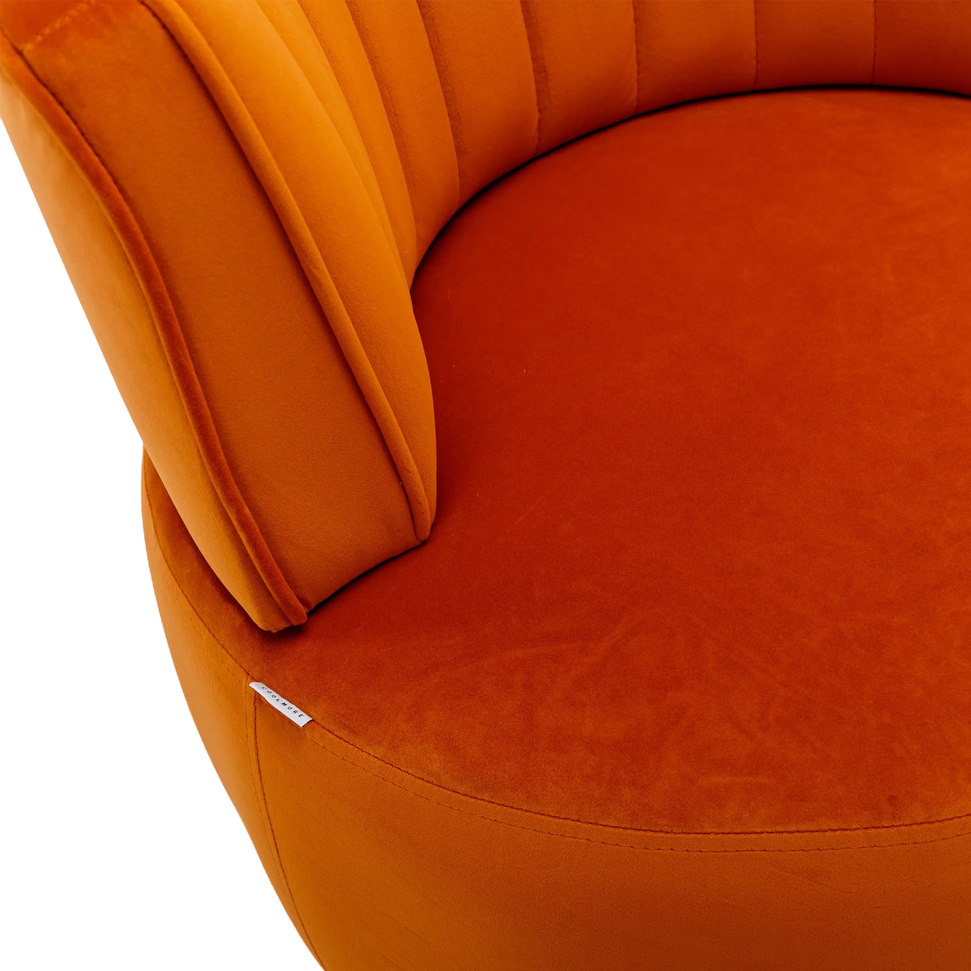 Coolmore 360 Degree Swivel Cuddle Barrel Accent Sofa Chairs, Round Armchairs With Wide Upholstered, Fluffy Velvet Fabric Chair For Living Room, Bedroom, Office, Waiting Rooms Orange Foam Velvet