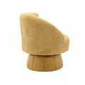 360 Degree Swivel Cuddle Barrel Accent Chairs, Round Armchairs With Wide Upholstered, Fluffy Fabric Chair For Living Room, Bedroom, Office, Waiting Rooms Yellow Foam Boucle