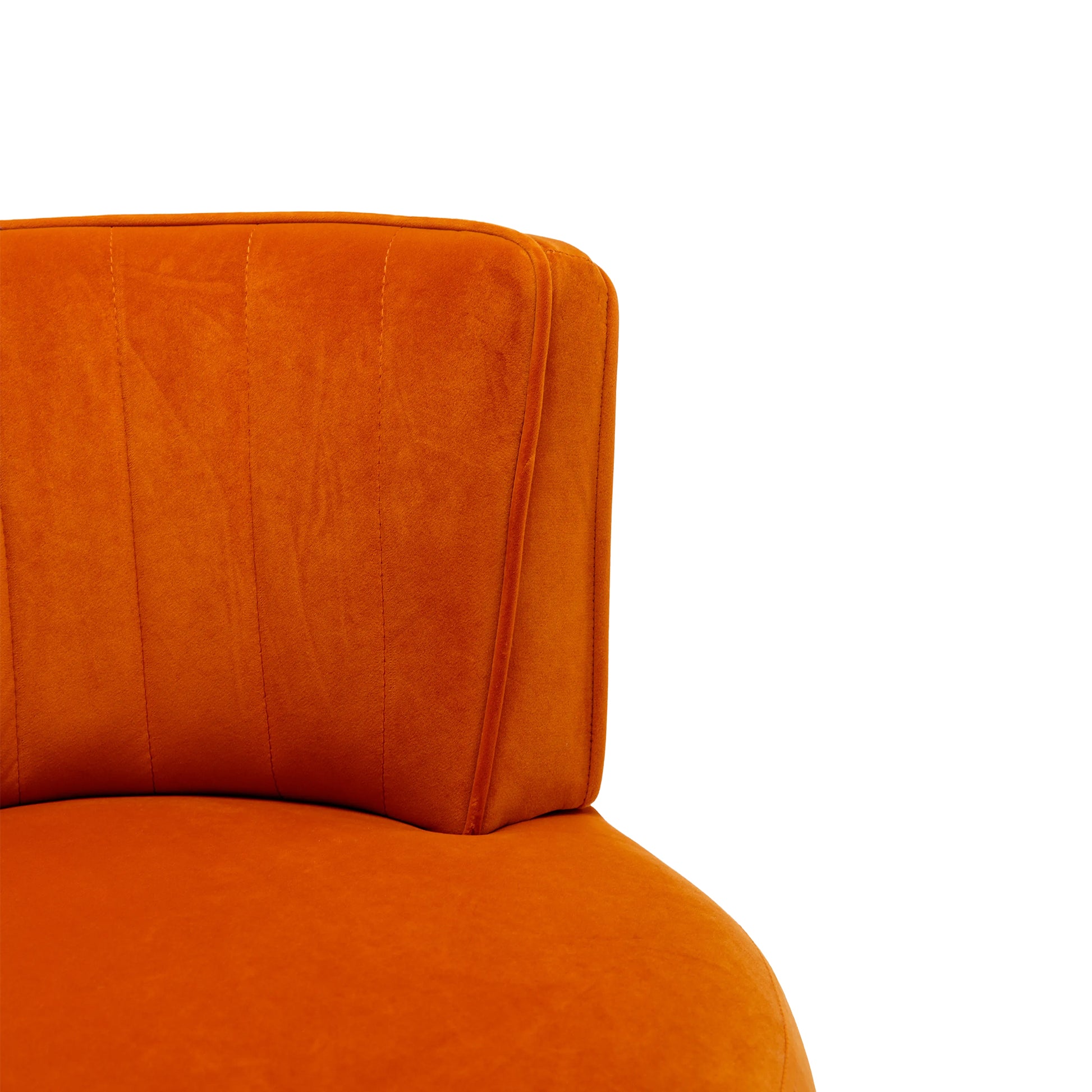 Coolmore 360 Degree Swivel Cuddle Barrel Accent Sofa Chairs, Round Armchairs With Wide Upholstered, Fluffy Velvet Fabric Chair For Living Room, Bedroom, Office, Waiting Rooms Orange Foam Velvet