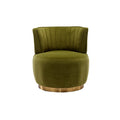 Coolmore 360 Degree Swivel Cuddle Barrel Accent Sofa Chairs, Round Armchairs With Wide Upholstered, Fluffy Velvet Fabric Chair For Living Room, Bedroom, Office, Waiting Rooms Olive Foam Velvet