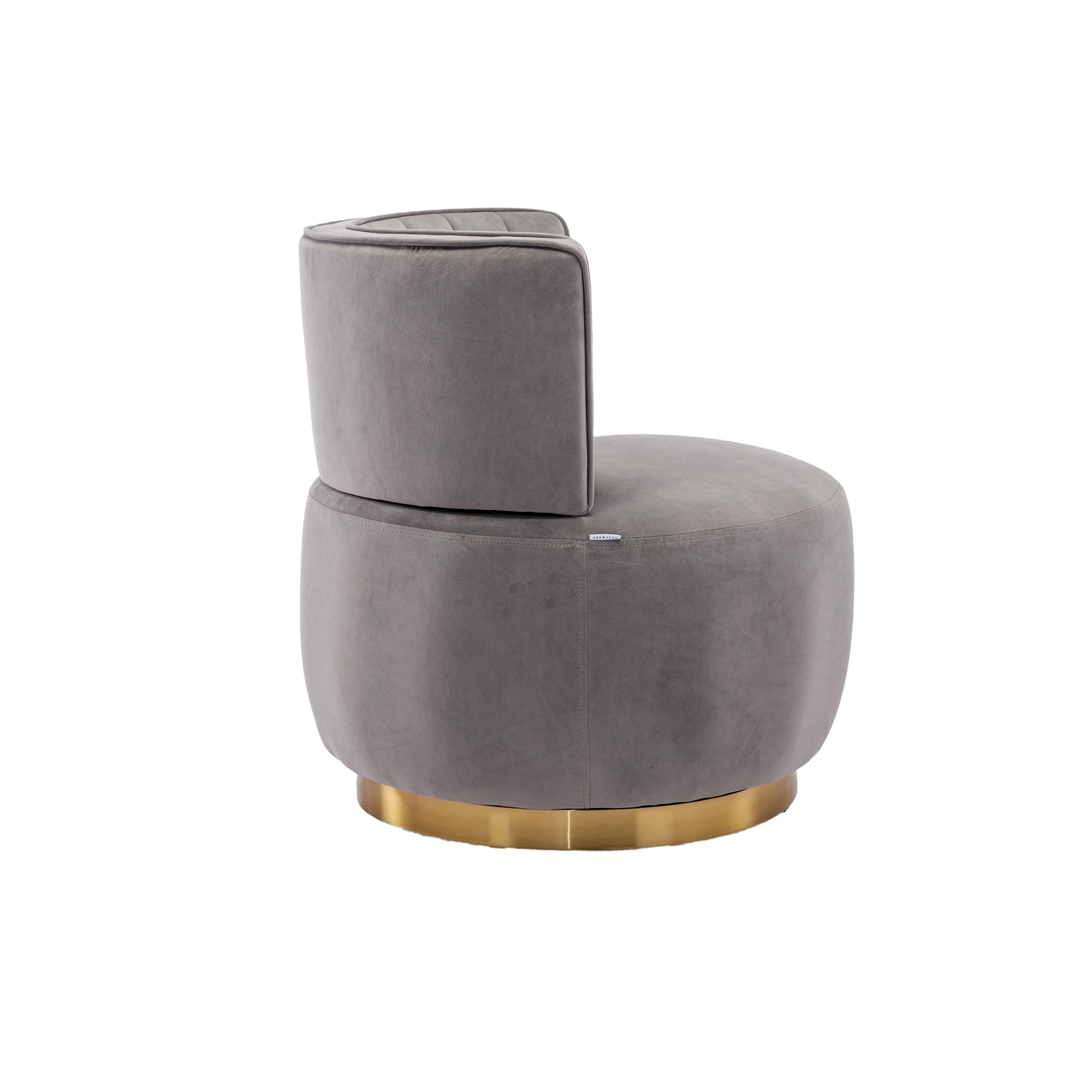 Coolmore 360 Degree Swivel Cuddle Barrel Accent Sofa Chairs, Round Armchairs With Wide Upholstered, Fluffy Velvet Fabric Chair For Living Room, Bedroom, Office, Waiting Rooms Gray Foam Velvet