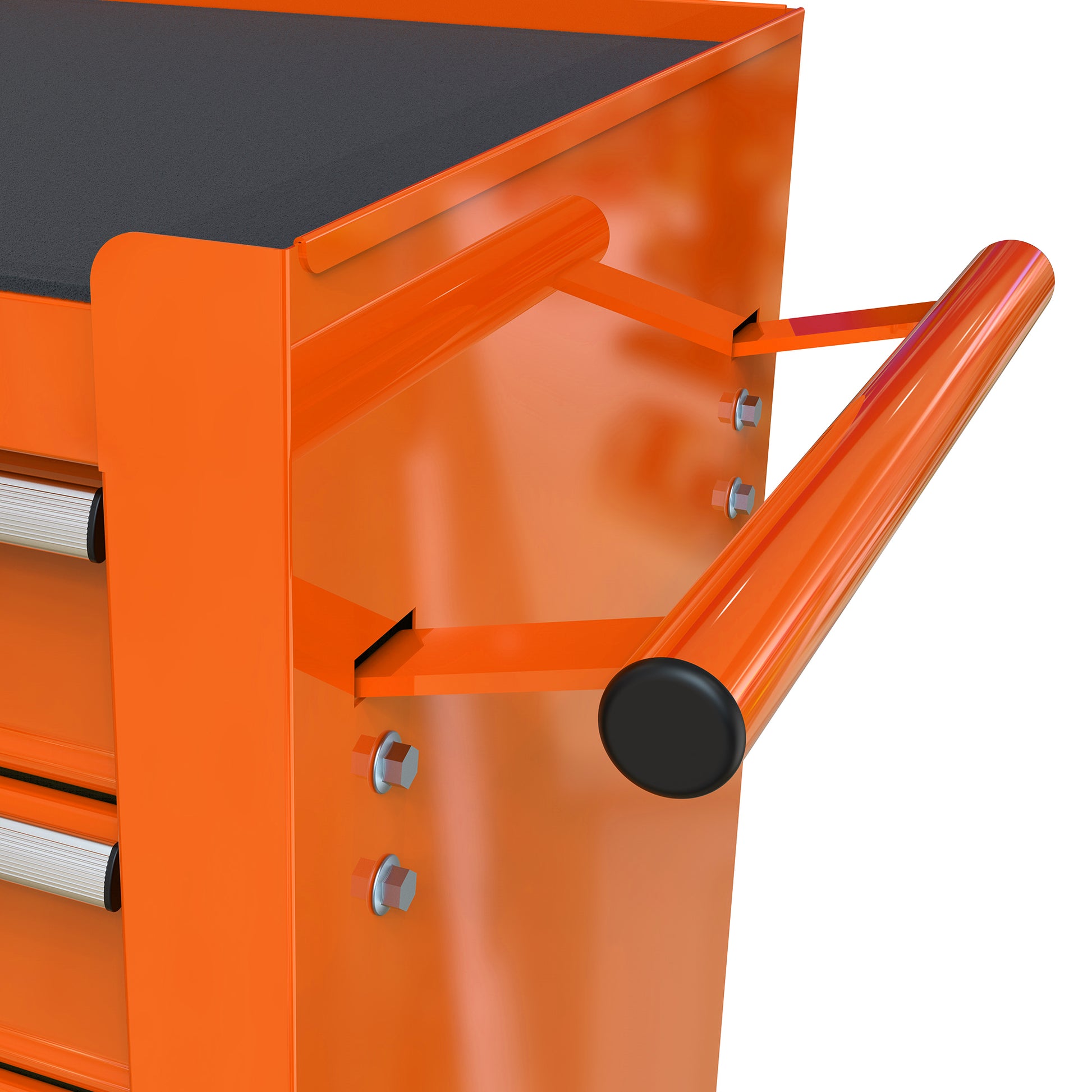 4 Drawers Multifunctional Tool Cart With Wheels Orange Orange Steel