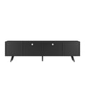 Modern White Tv Stand, 16 Colors Led Tv Stand W Remote Control Lights Black Mdf