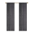 Room Darkening Poly Velvet Rod Pocket Back Tab Curtain Panel Pair 2 Pcs Window Panels Charcoal Polyester