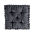 Poly Chenille Square Floor Pillow Cushion charcoal-polyester