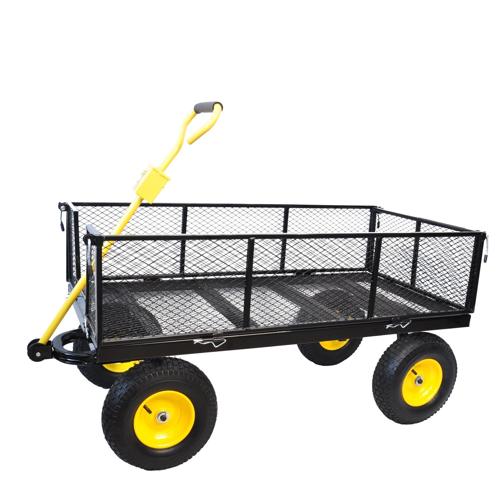 Big Wagon Cart Garden Cart Trucks Make It Easier To Transport Firewood Yellow Black Maximum Static Load Is 880 Lbs. Black Metal