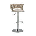 Coolmore Swivel Bar Stools Adjustable Counter Height Chairs With Footrest For Kitchen, Dining Room Ivory Velvet