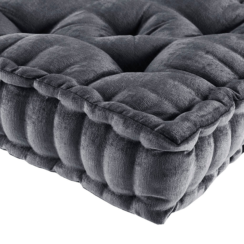 Poly Chenille Square Floor Pillow Cushion charcoal-polyester
