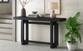 Contemporary Console Table With Wood Top, Extra Long Entryway Table For Entryway, Hallway, Living Room, Foyer, Corridor Black Solid Wood Mdf