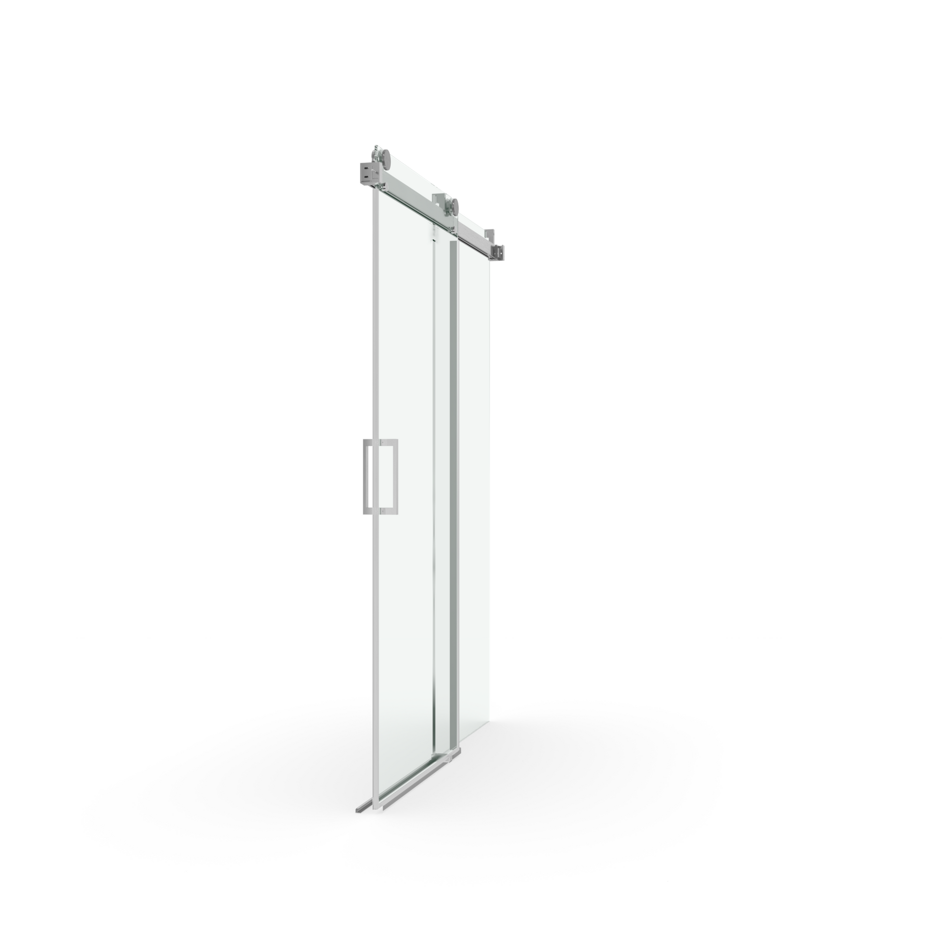 Elan 68 to 72 in. W x 76 in. H Sliding Frameless Soft brushed nickel-stainless steel