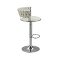 Coolmore Swivel Bar Stools Set Of 2 Adjustable Counter Height Chairs With Footrest For Kitchen, Dining Room 2Pc Set White Pu Pu Leather