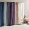 Room Darkening Poly Velvet Rod Pocket Back Tab Curtain Panel Pair 2 Pcs Window Panels Navy Polyester