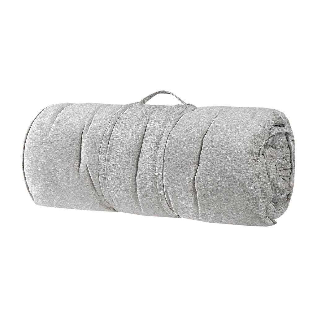 poly chenille lounge floor pillow cushion Grey grey - polyester