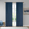 Room Darkening Poly Velvet Rod Pocket Back Tab Curtain Panel Pair 2 Pcs Window Panels Navy Polyester