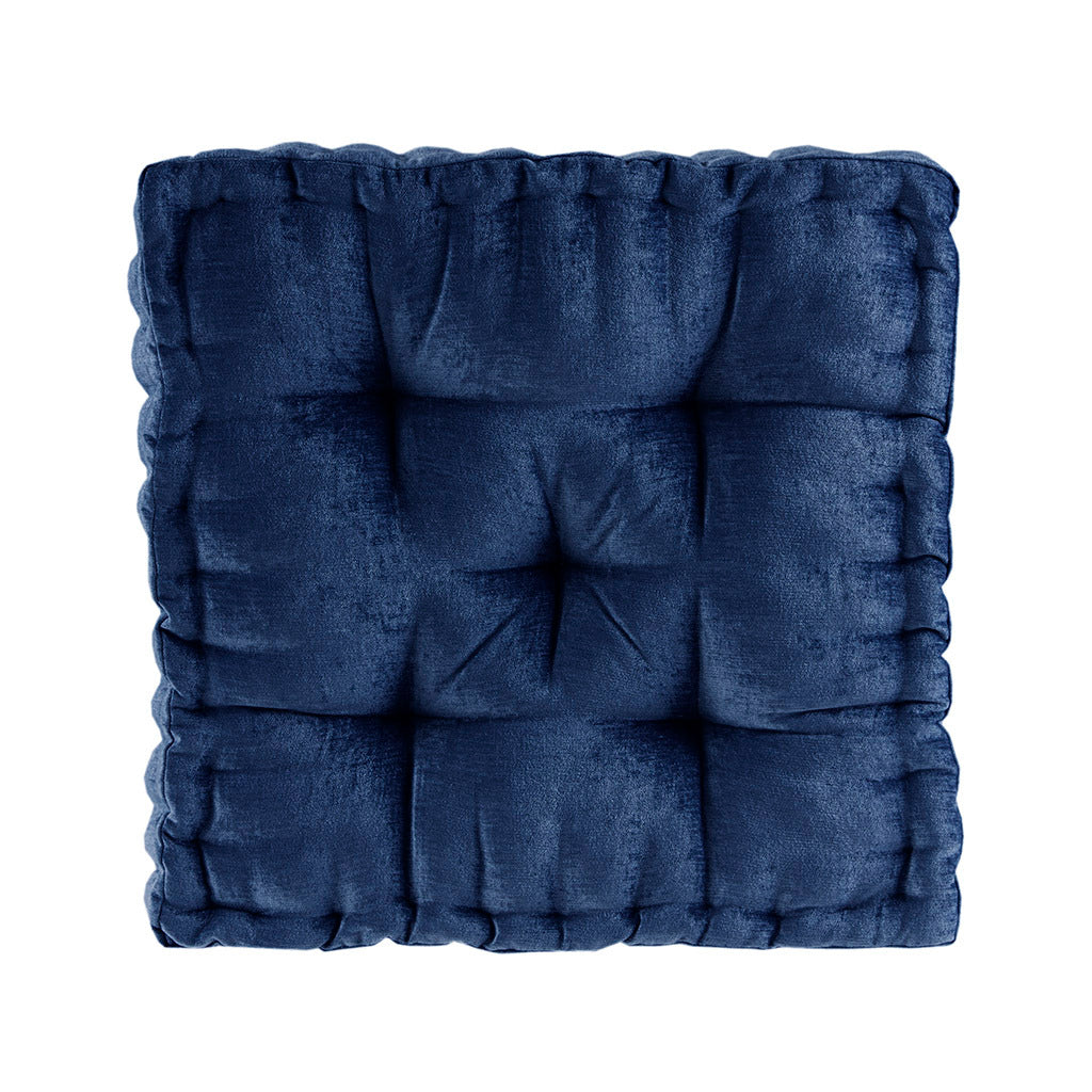 Poly Chenille Square Floor Pillow Cushion navy-polyester