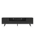 Modern White Tv Stand, 16 Colors Led Tv Stand W Remote Control Lights Black Mdf