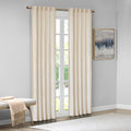 Room Darkening Poly Velvet Rod Pocket Back Tab Curtain Panel Pair 2 Pcs Window Panels Ivory Polyester