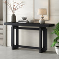 Contemporary Console Table With Wood Top, Extra Long Entryway Table For Entryway, Hallway, Living Room, Foyer, Corridor Black Solid Wood Mdf