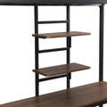 Metal Twin Loft Bed With Desk And Storage Shelves Black Mdf Steel