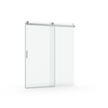 Elan 68 to 72 in. W x 76 in. H Sliding Frameless Soft brushed nickel-stainless steel