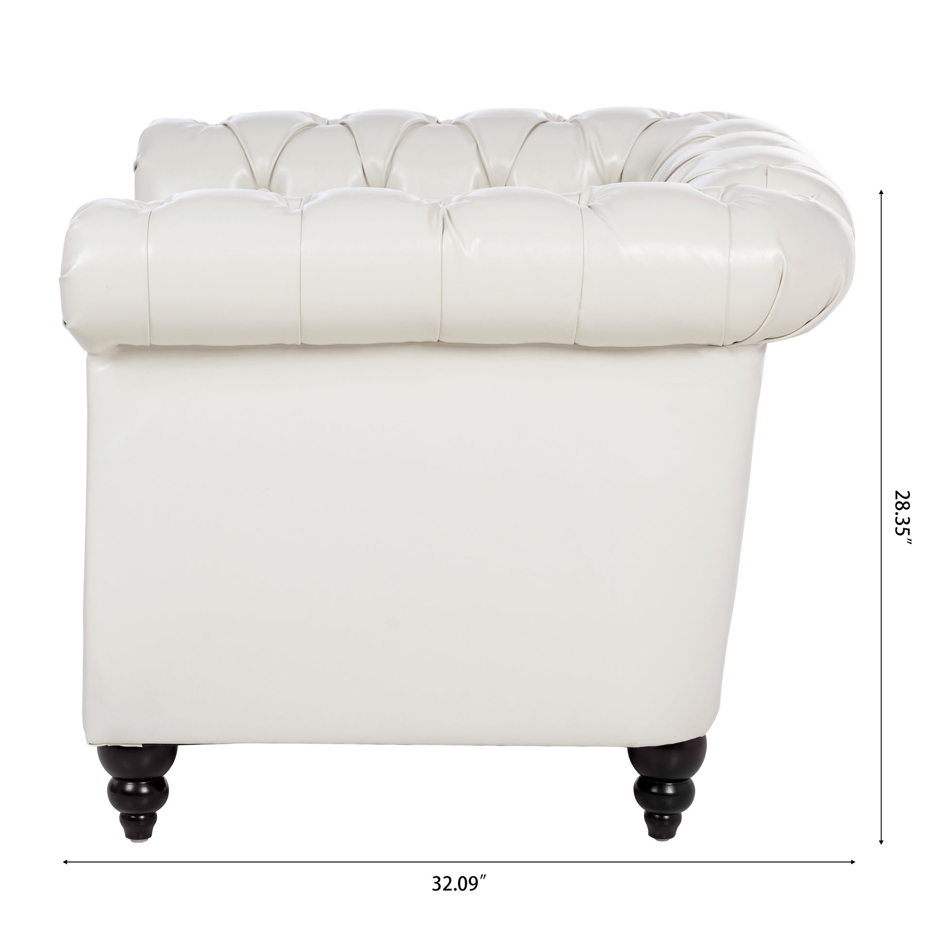 1 Seater Sofa For Living Room White Pu