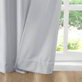 Room Darkening Poly Velvet Rod Pocket Back Tab Curtain Panel Pair 2 Pcs Window Panels Light Grey Polyester