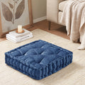 Poly Chenille Square Floor Pillow Cushion navy-polyester
