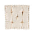 Poly Chenille Square Floor Pillow Cushion ivory-polyester