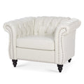 1 Seater Sofa For Living Room White Pu