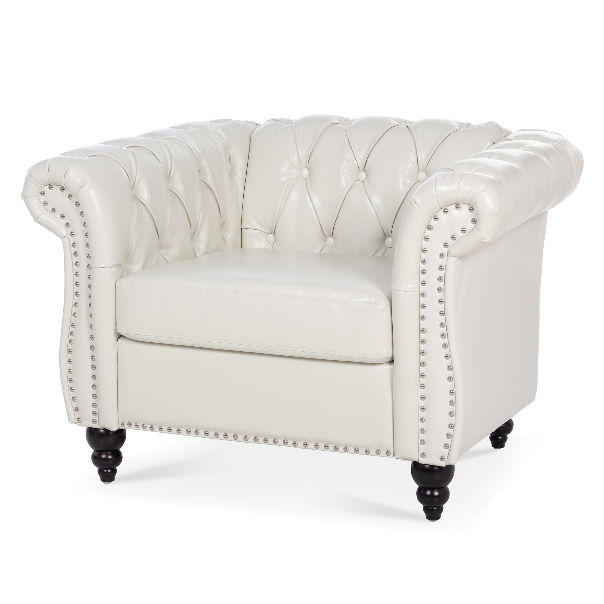 1 Seater Sofa For Living Room White Pu