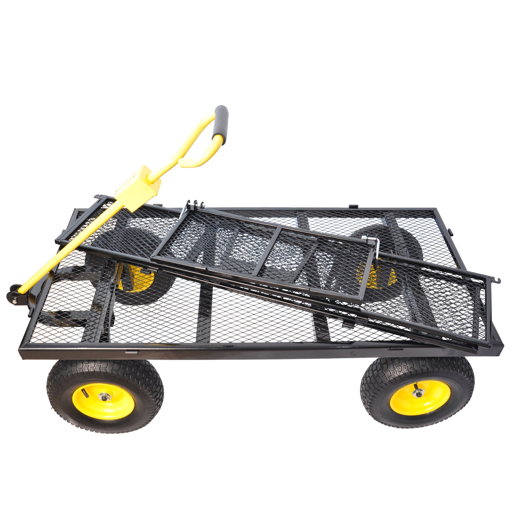 Big Wagon Cart Garden Cart Trucks Make It Easier To Transport Firewood Yellow Black Maximum Static Load Is 880 Lbs. Black Metal