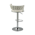 Coolmore Swivel Bar Stools Set Of 2 Adjustable Counter Height Chairs With Footrest For Kitchen, Dining Room 2Pc Set White Pu Pu Leather