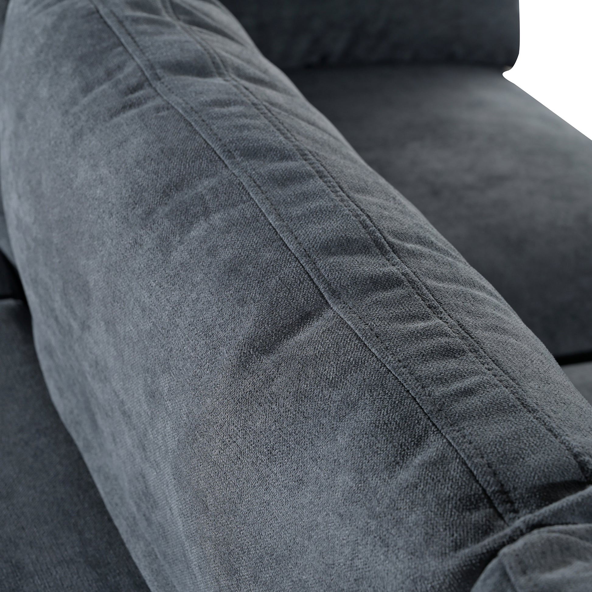 Upholstered Modular Sofa With Usb Charge Ports,Wireless Charging And Built In Bluetooth Speaker In Arm,Sectional Sofa For Living Room Apartment 4 Seater Gray Polyester 4 Seat