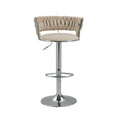 Coolmore Swivel Bar Stools Adjustable Counter Height Chairs With Footrest For Kitchen, Dining Room Ivory Velvet