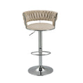 Coolmore Swivel Bar Stools Adjustable Counter Height Chairs With Footrest For Kitchen, Dining Room Ivory Velvet