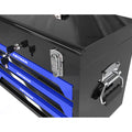 3 Drawers Tool Box with Tool Set black+blue-steel